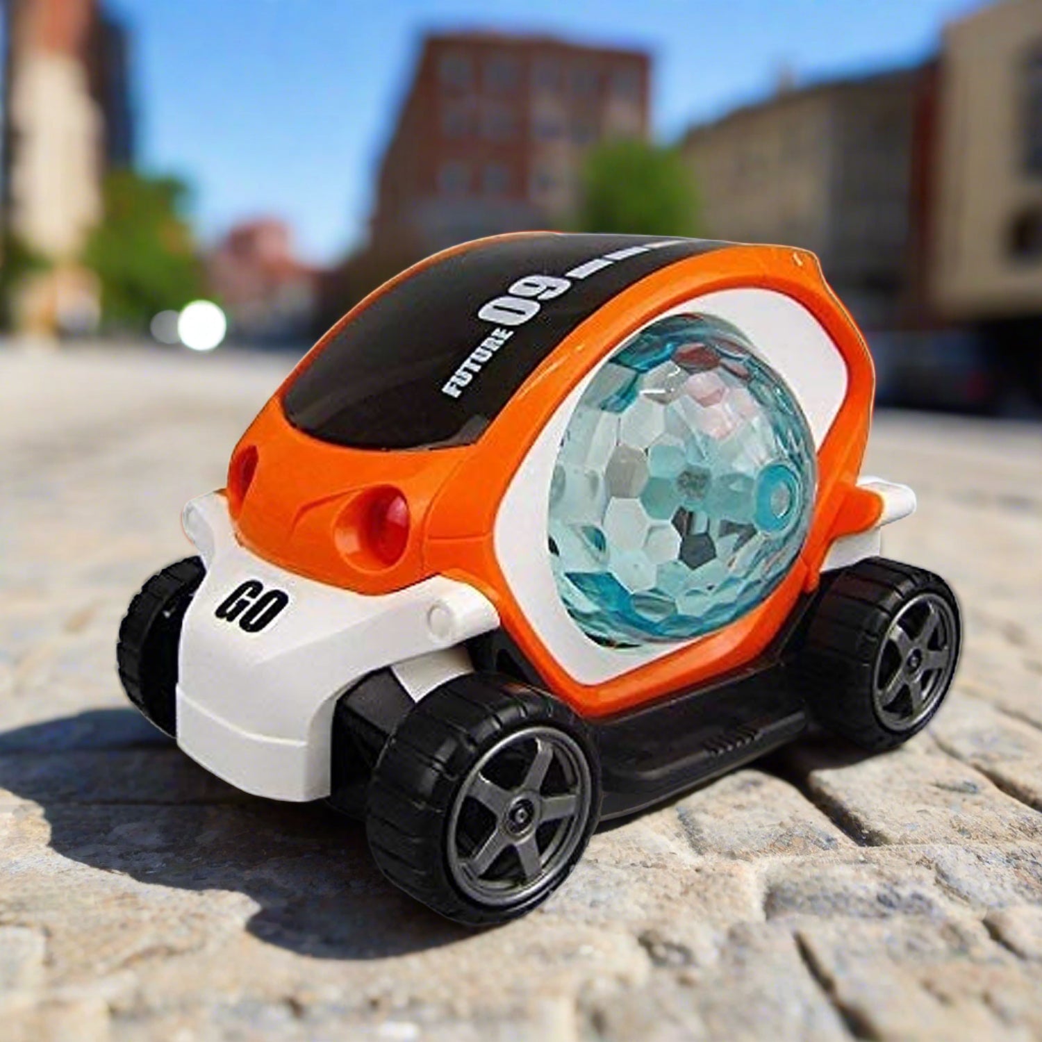 360° Rotating Stunt Car Toy – Bump & Go with 4D Lights, Music & Disco Ball (1 Pc, Battery Not Included) - Shivani Jaswal 360° Rotating Stunt Car Toy – Bump & Go with 4D Lights, Music & Disco Ball (1 Pc, Battery Not Included)