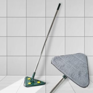 2-in-1 Extendable Triangle Mop â€“ Retractable, 360Â° Rotating, Telescopic & Reusable Mop Heads (1 Pc)