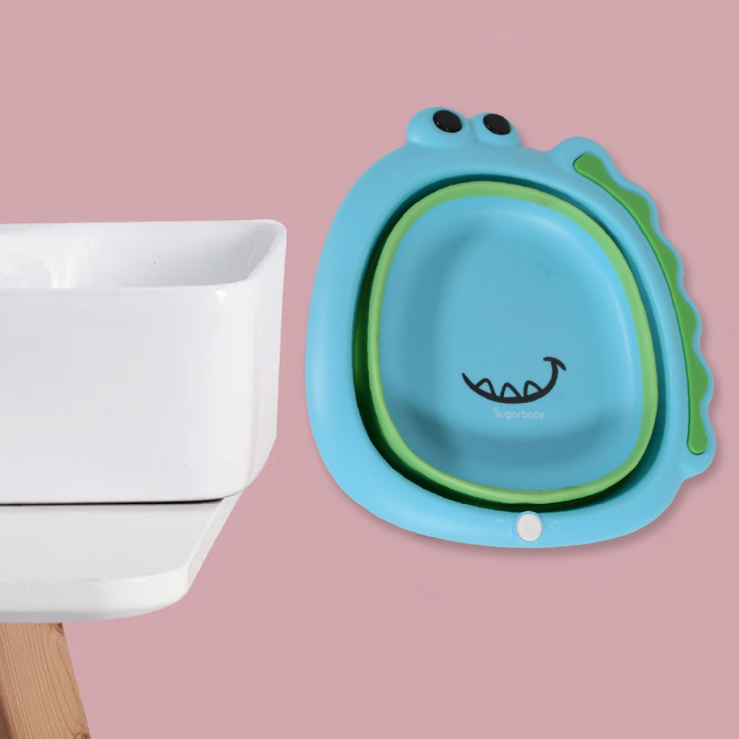 Frog Shape Foldable Baby Wash Basin, Space-Saving Lightweight Face Washing Tub (33×31cm / 1 Pc) - Shivani Jaswal Frog Shape Foldable Baby Wash Basin, Space-Saving Lightweight Face Washing Tub (33×31cm / 1 Pc)