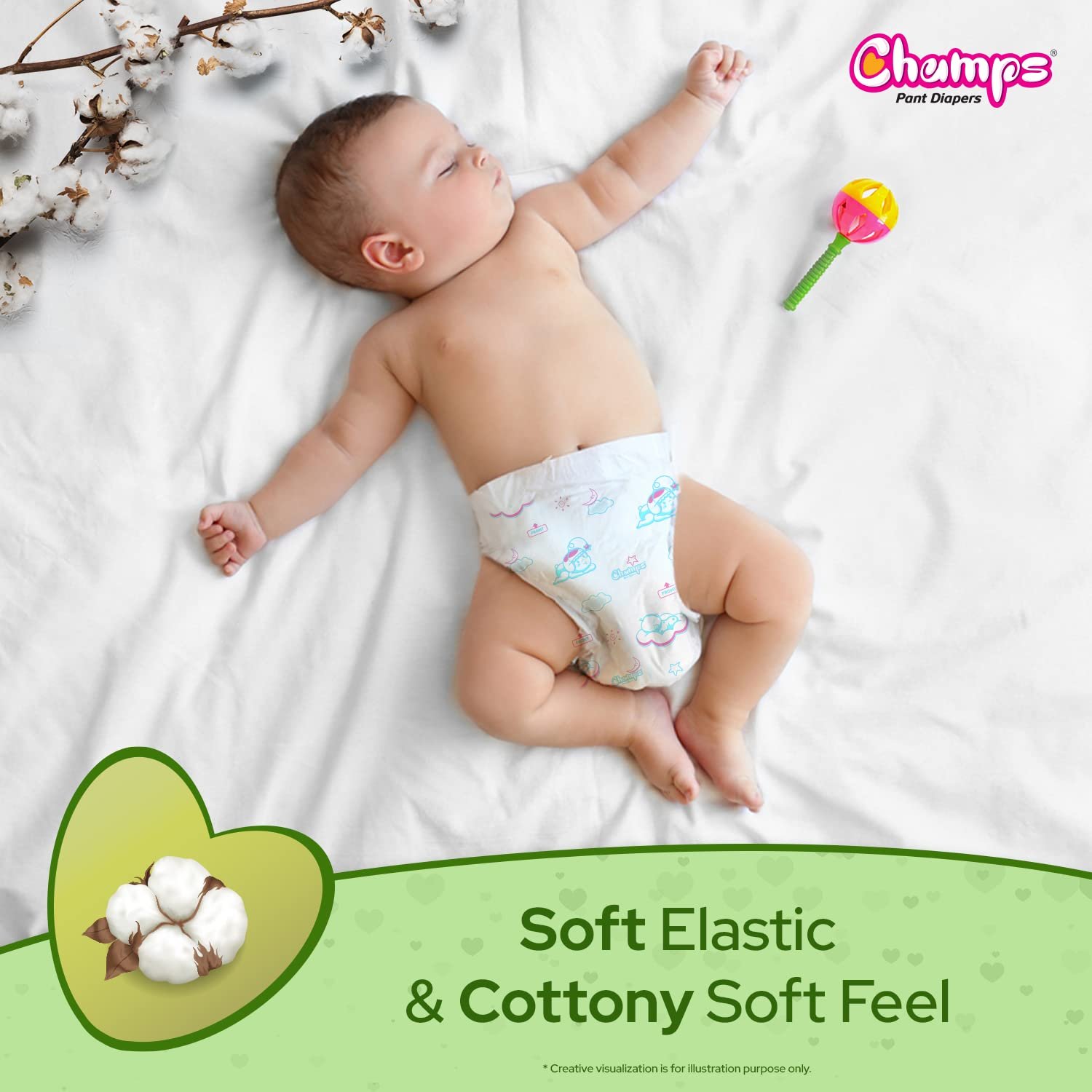 Champs Soft and Dry Baby Diaper Pants 78 Pcs (Small Size S78) - Shivani Jaswal Champs Soft and Dry Baby Diaper Pants 78 Pcs (Small Size S78)