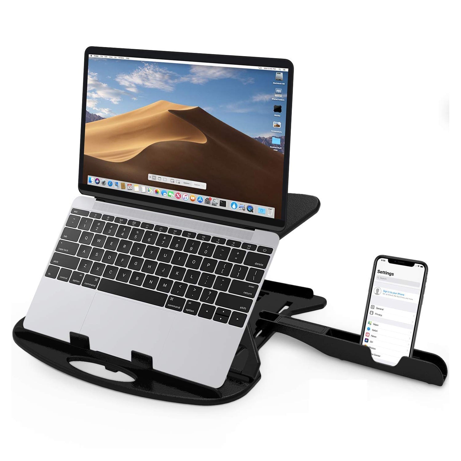 Adjustable Laptop Stand Patented Riser. With Portable Mobile Stand - Shivani Jaswal Adjustable Laptop Stand Patented Riser. With Portable Mobile Stand