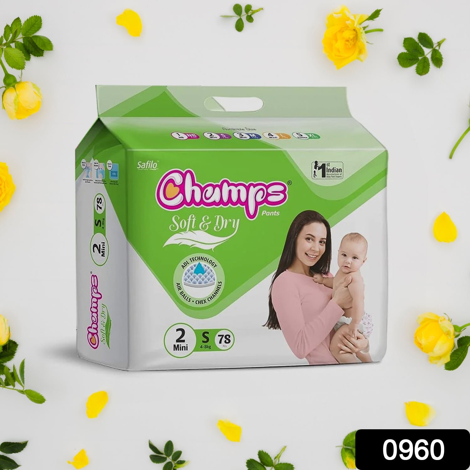 Champs Soft and Dry Baby Diaper Pants 78 Pcs (Small Size S78) - Shivani Jaswal Champs Soft and Dry Baby Diaper Pants 78 Pcs (Small Size S78)