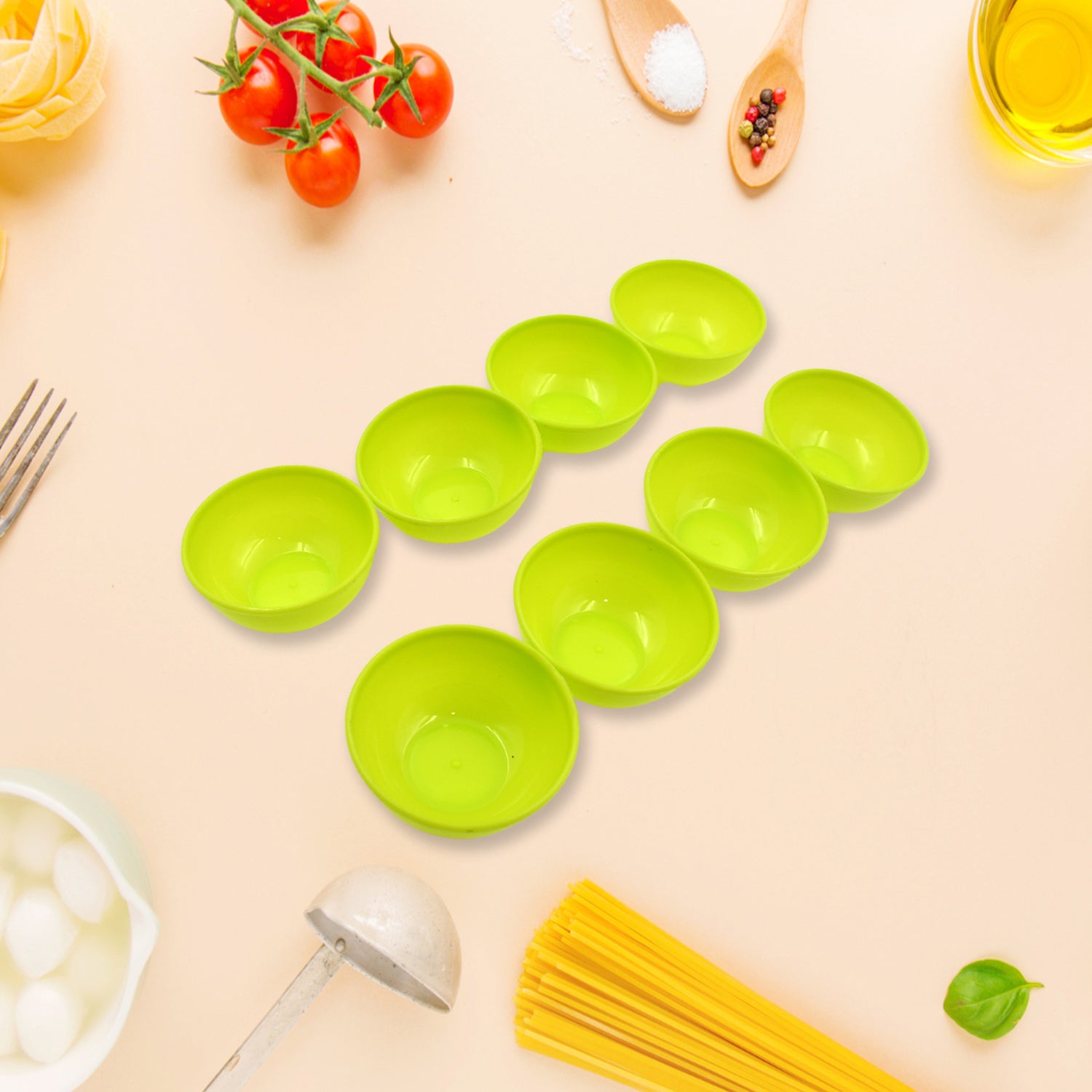 Multipurpose Small Round Plastic Bowl / Katori, Microwave Safe Reusable Lightweight Bowl, Dishwasher Safe Chutney Bowl (8 Pcs Set) - Shivani Jaswal Multipurpose Small Round Plastic Bowl / Katori, Microwave Safe Reusable Lightweight Bowl, Dishwasher Safe Chutney Bowl (8 Pcs Set)