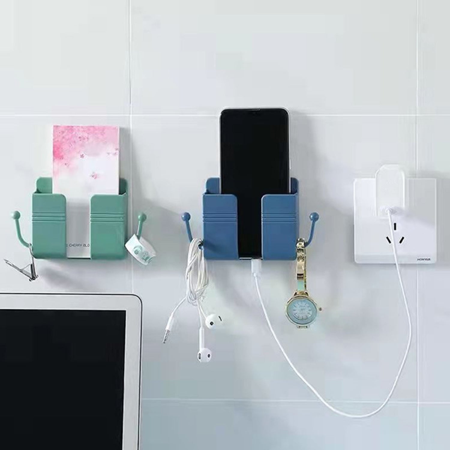 1 Pc Wallmount Mobile Stand With Hook Design used in all kinds of places including household and many more as a hanging support for and stuffs purposes. - Shivani Jaswal 1 Pc Wallmount Mobile Stand With Hook Design used in all kinds of places including household and many more as a hanging support for and stuffs purposes.