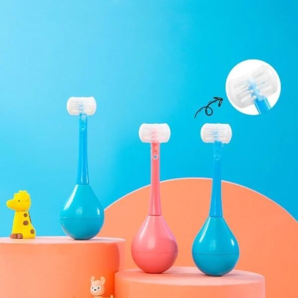 Soft Bristle 3-Sided Training Toothbrush Ã¢â‚¬â€œ Inverted Silicone Head for Kids (Ages 2-12, 1 Pc)