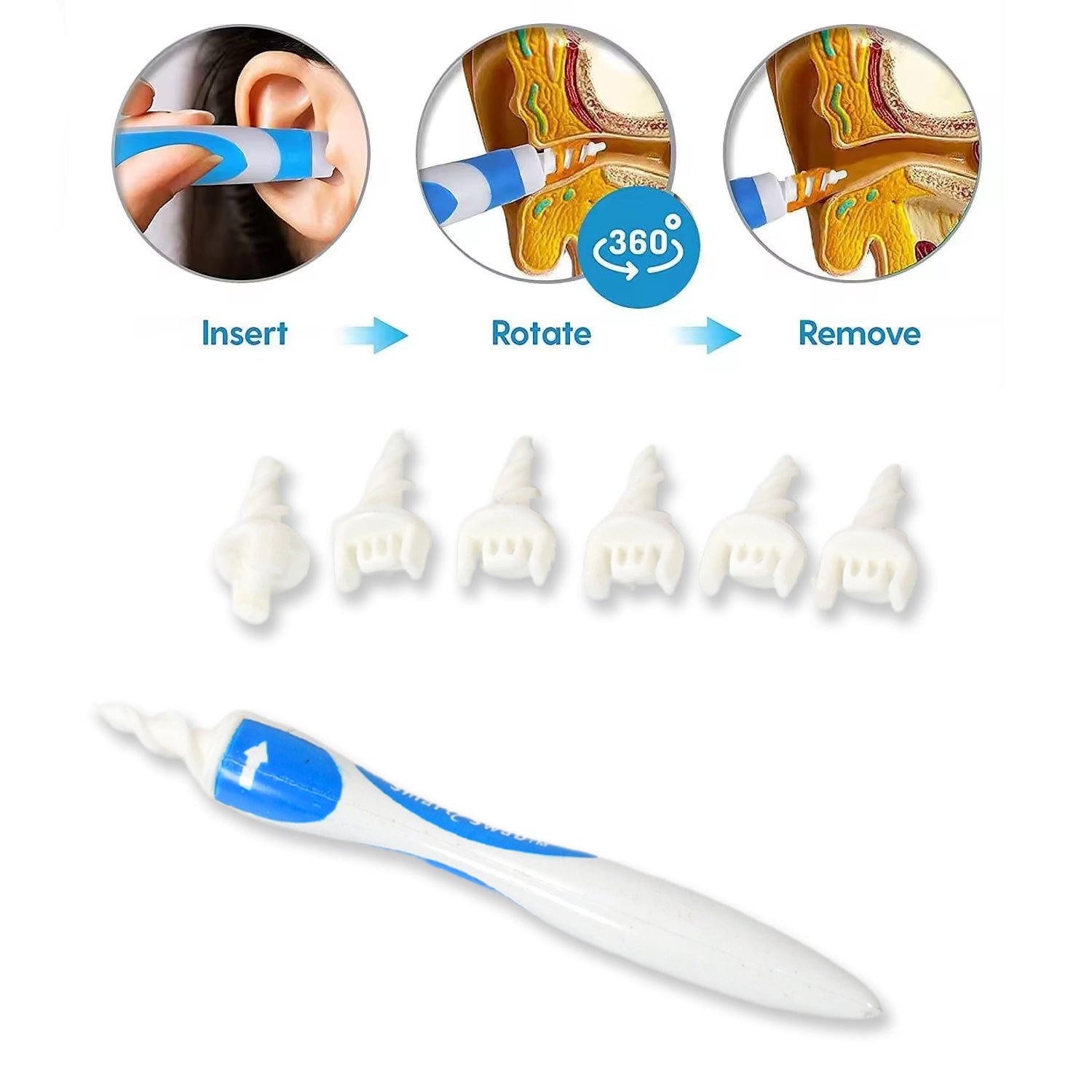 Ear Wax Removal Ear Cleaner Earwax Remover Spiral Soft Silicone Safe Upgraded Smart Earwax Removal Tool Swab Kit With 16 Replacement Tips For Adults & Kids - Shivani Jaswal Ear Wax Removal Ear Cleaner Earwax Remover Spiral Soft Silicone Safe Upgraded Smart Earwax Removal Tool Swab Kit With 16 Replacement Tips For Adults & Kids