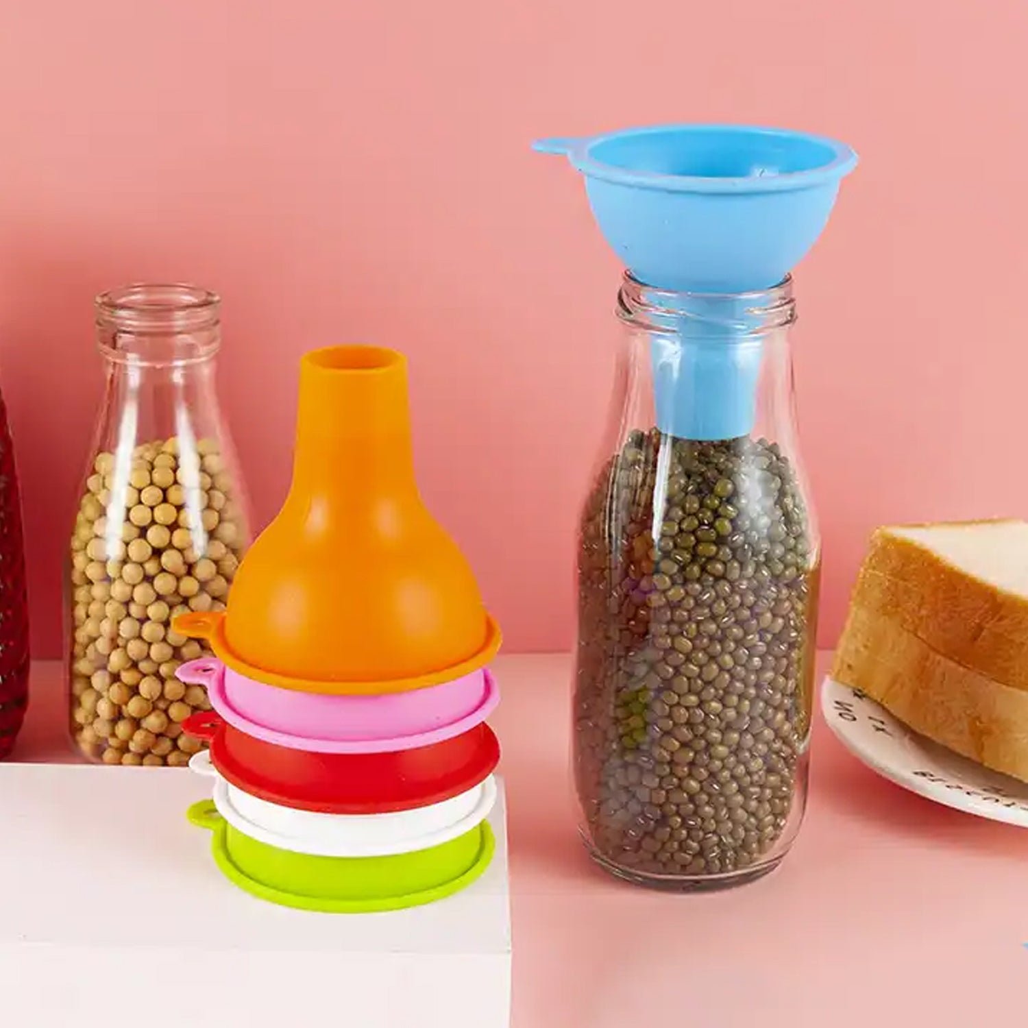 Food-Grade Silicone Funnel: Safe & Easy Transfer for Liquids & Grains (1 Pc) - Shivani Jaswal Food-Grade Silicone Funnel: Safe & Easy Transfer for Liquids & Grains (1 Pc)