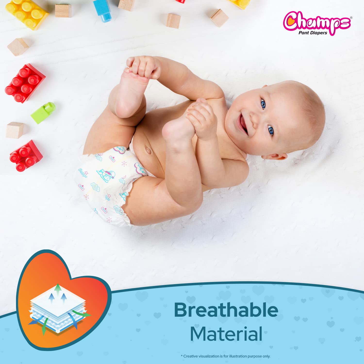 Champs Soft and Dry Baby Diaper Pants 74 Pcs (Medium Size M74) - Shivani Jaswal Champs Soft and Dry Baby Diaper Pants 74 Pcs (Medium Size M74)