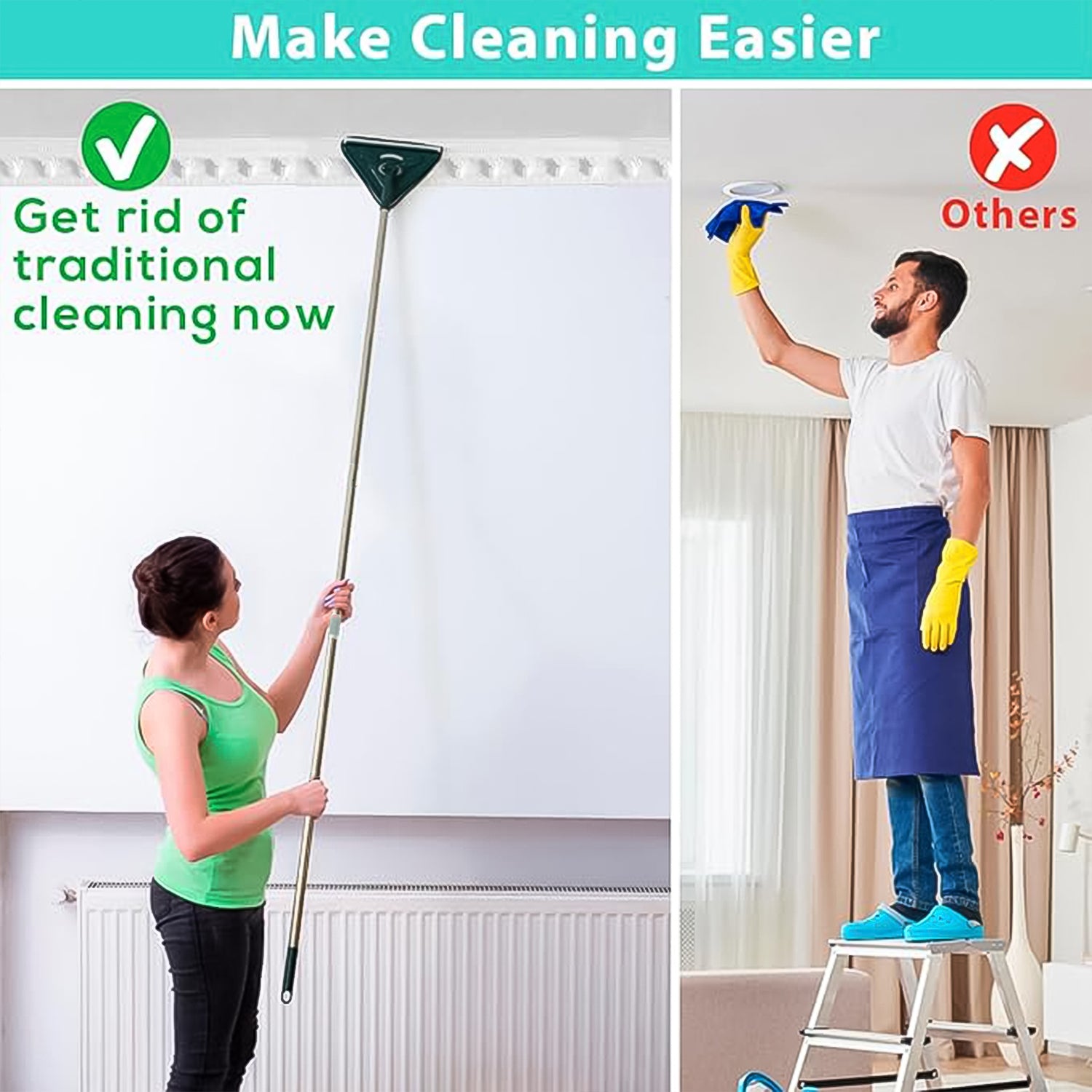 2-in-1 Extendable Triangle Mop – Retractable, 360° Rotating, Telescopic & Reusable Mop Heads (1 Pc) - Shivani Jaswal 2-in-1 Extendable Triangle Mop – Retractable, 360° Rotating, Telescopic & Reusable Mop Heads (1 Pc)
