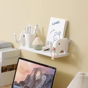 Multifunctional Elephant-Shaped Wall Shelf Ã¢â‚¬â€œ No-Punch Mini Organizer for Kitchen, Bathroom & Bedroom