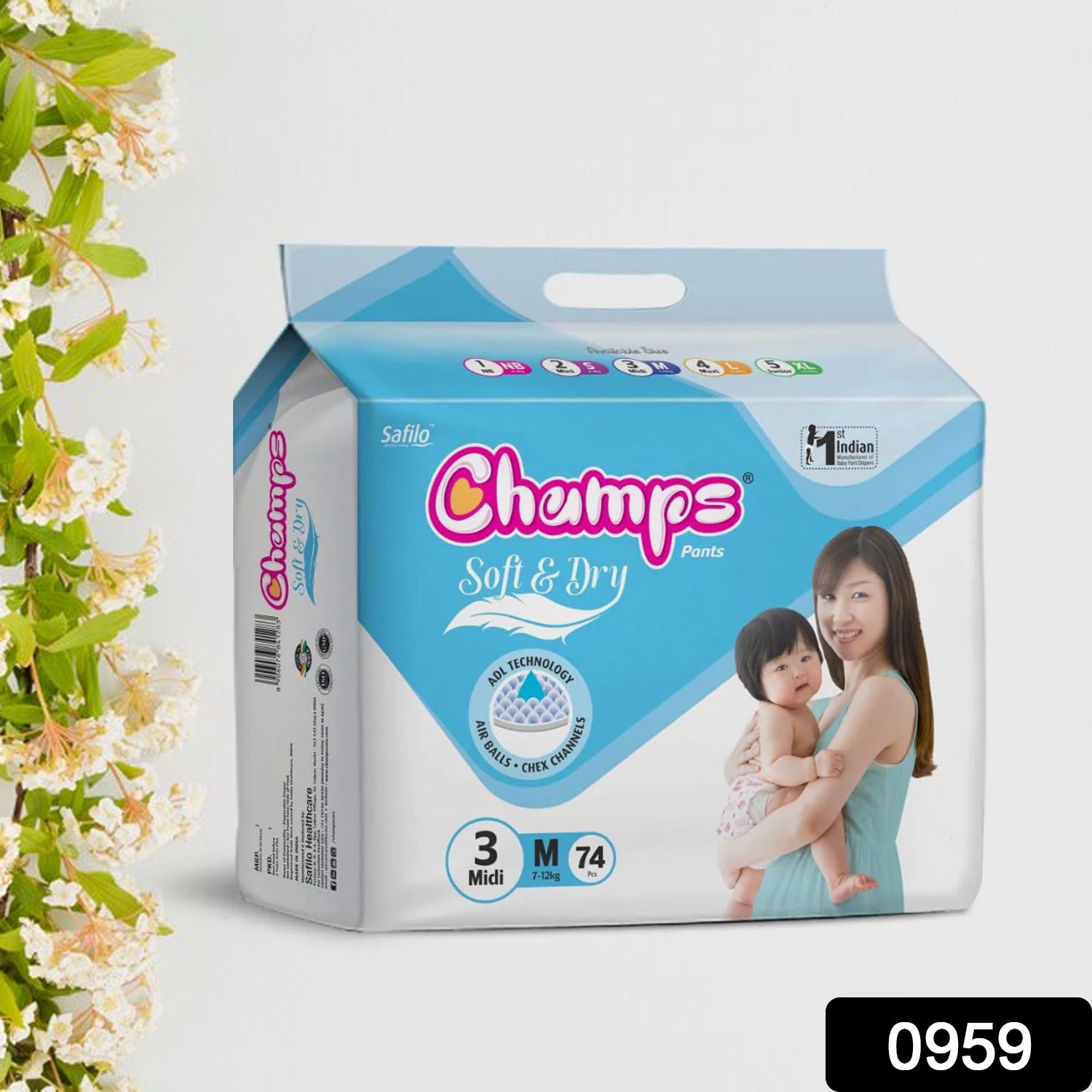 Champs Soft and Dry Baby Diaper Pants 74 Pcs (Medium Size M74) - Shivani Jaswal Champs Soft and Dry Baby Diaper Pants 74 Pcs (Medium Size M74)