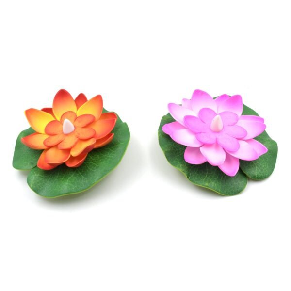 Smokeless LED Lotus Candles (2 Pc): Indoor/Outdoor DÃƒÂ©cor