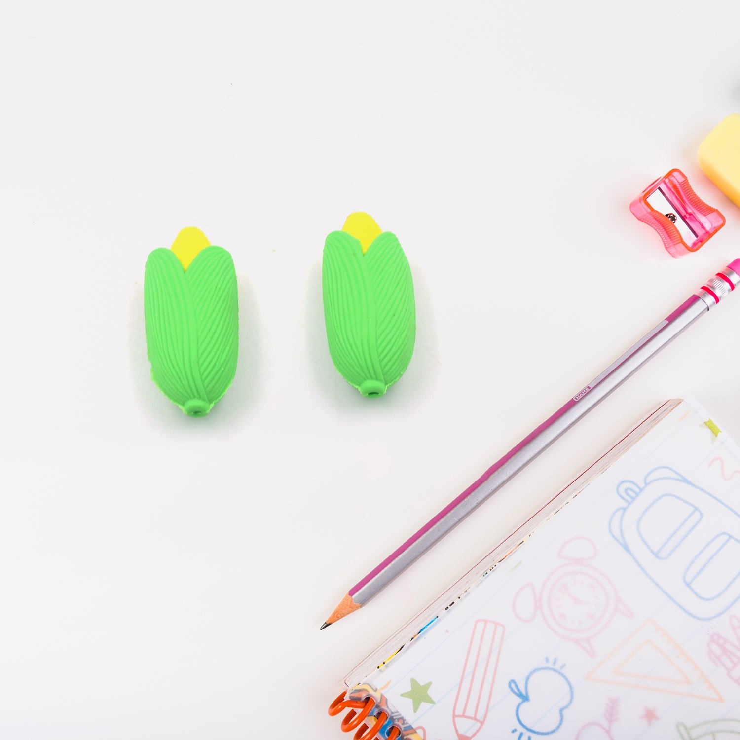 Corn Shape School Eraser High Qulaity ( 2 Pc Set ) - Shivani Jaswal Corn Shape School Eraser High Qulaity ( 2 Pc Set )