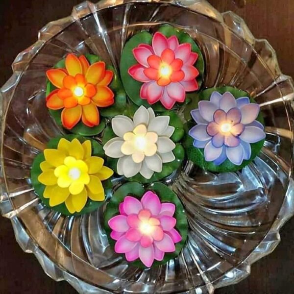 Smokeless LED Lotus Candles (2 Pc): Indoor/Outdoor DÃƒÂ©cor