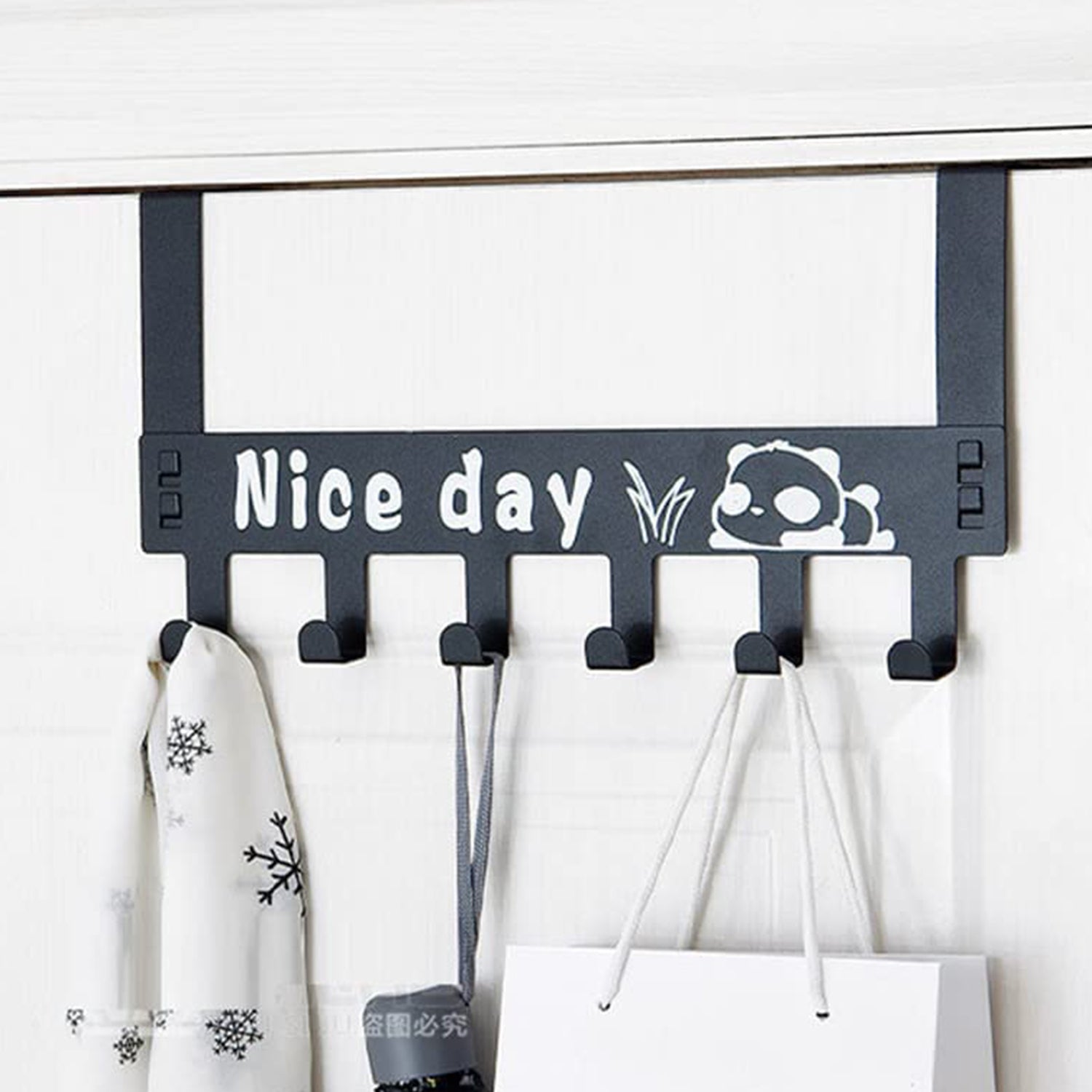Heavy-Duty Carbon Steel Over Door Hook Rack for Towels & Coats (1 Pc, 6 Hooks) - Shivani Jaswal Heavy-Duty Carbon Steel Over Door Hook Rack for Towels & Coats (1 Pc, 6 Hooks)