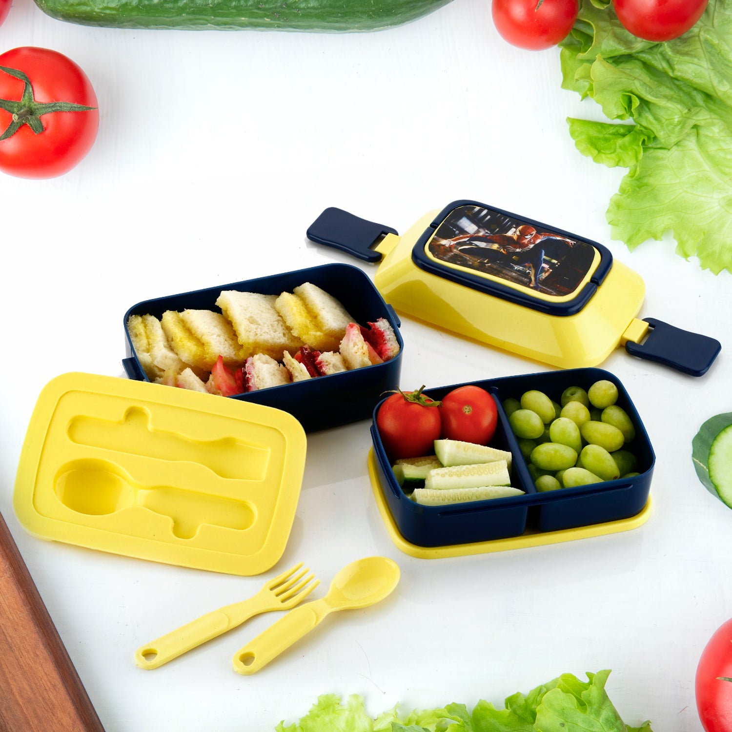 5621 Double Layer Lunch Box Stylish Lid Lunch Box With Fork & Spoon Lunch Box For Children School Lunch Box - Shivani Jaswal 5621 Double Layer Lunch Box Stylish Lid Lunch Box With Fork & Spoon Lunch Box For Children School Lunch BoxÂ