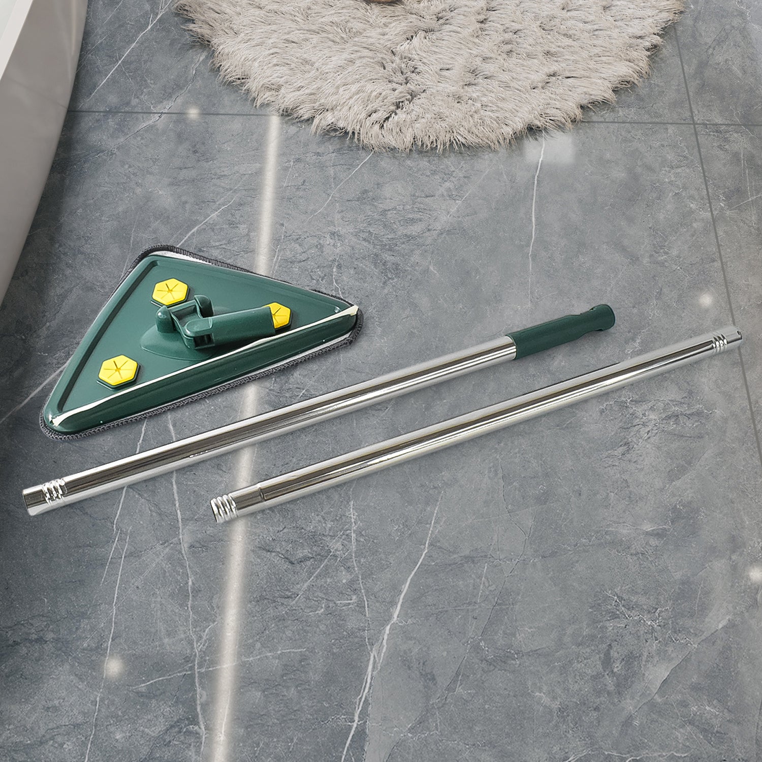 2-in-1 Extendable Triangle Mop – Retractable, 360° Rotating, Telescopic & Reusable Mop Heads (1 Pc) - Shivani Jaswal 2-in-1 Extendable Triangle Mop – Retractable, 360° Rotating, Telescopic & Reusable Mop Heads (1 Pc)