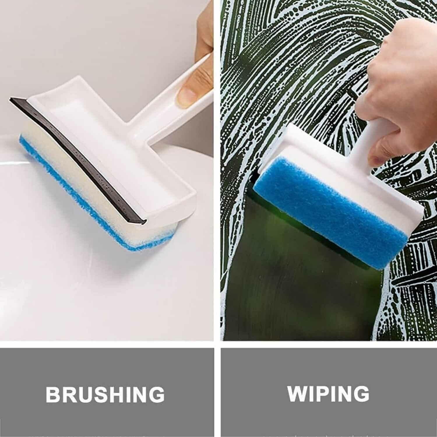 2-in-1 Glass Wiper & Brush – Double-Sided Cleaner for Mirrors, Tiles & Windows - Shivani Jaswal 2-in-1 Glass Wiper & Brush – Double-Sided Cleaner for Mirrors, Tiles & Windows