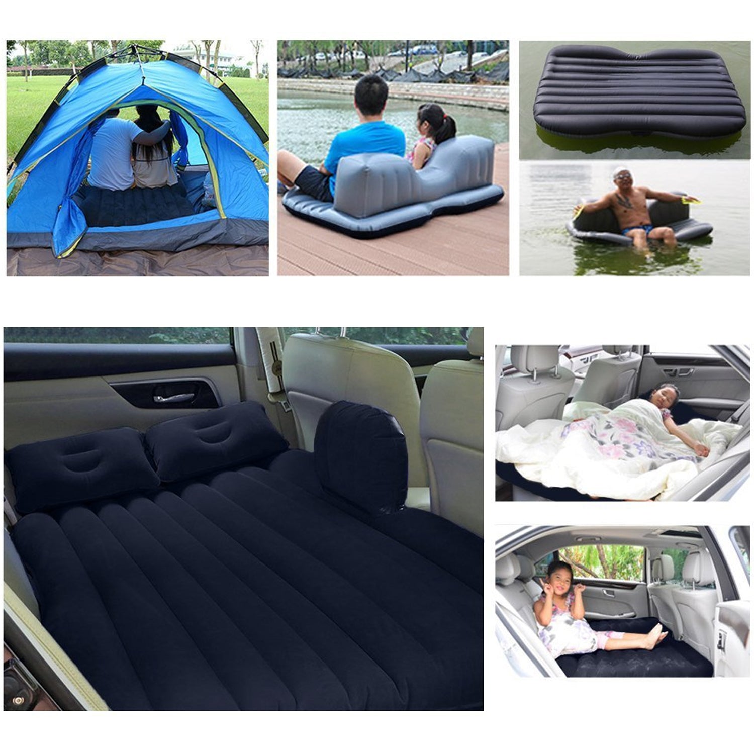 Comfy Car Camping: Inflatable Bed with Pillows & Pump (Portable) - Shivani Jaswal Comfy Car Camping: Inflatable Bed with Pillows & Pump (Portable)