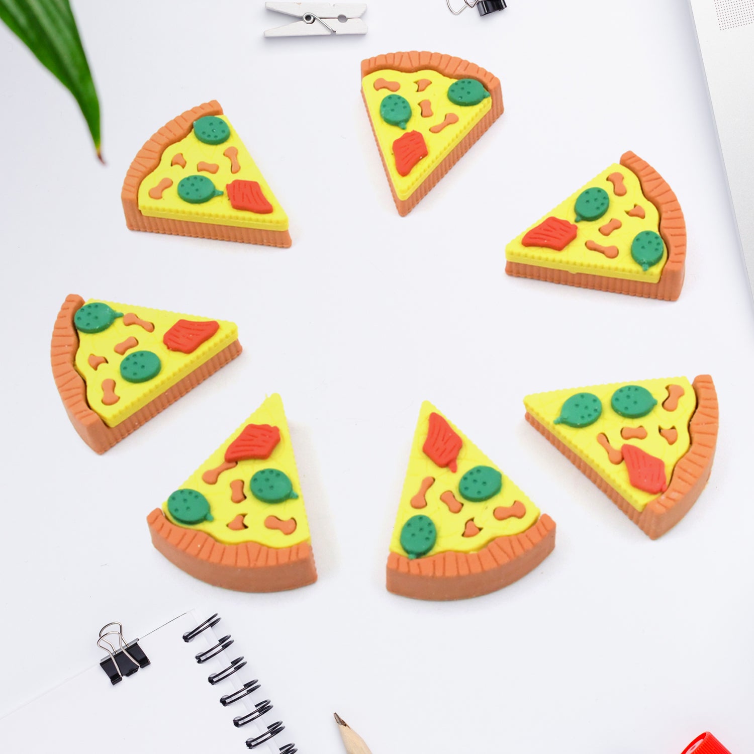 3D Pizza Slices Eraser Set – Fancy & Colorful Stationery for Kids & Gifts (7 slice) - Shivani Jaswal 3D Pizza Slices Eraser Set – Fancy & Colorful Stationery for Kids & Gifts (7 slice)
