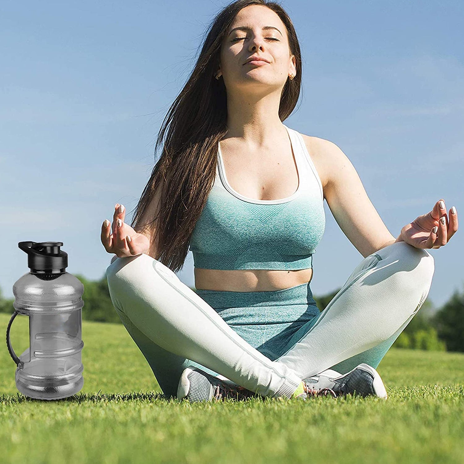 Sports Gym 1.5 Liters Gallon Water Bottle with Mixer and Strainer - Shivani Jaswal Sports Gym 1.5 Liters Gallon Water Bottle with Mixer and Strainer