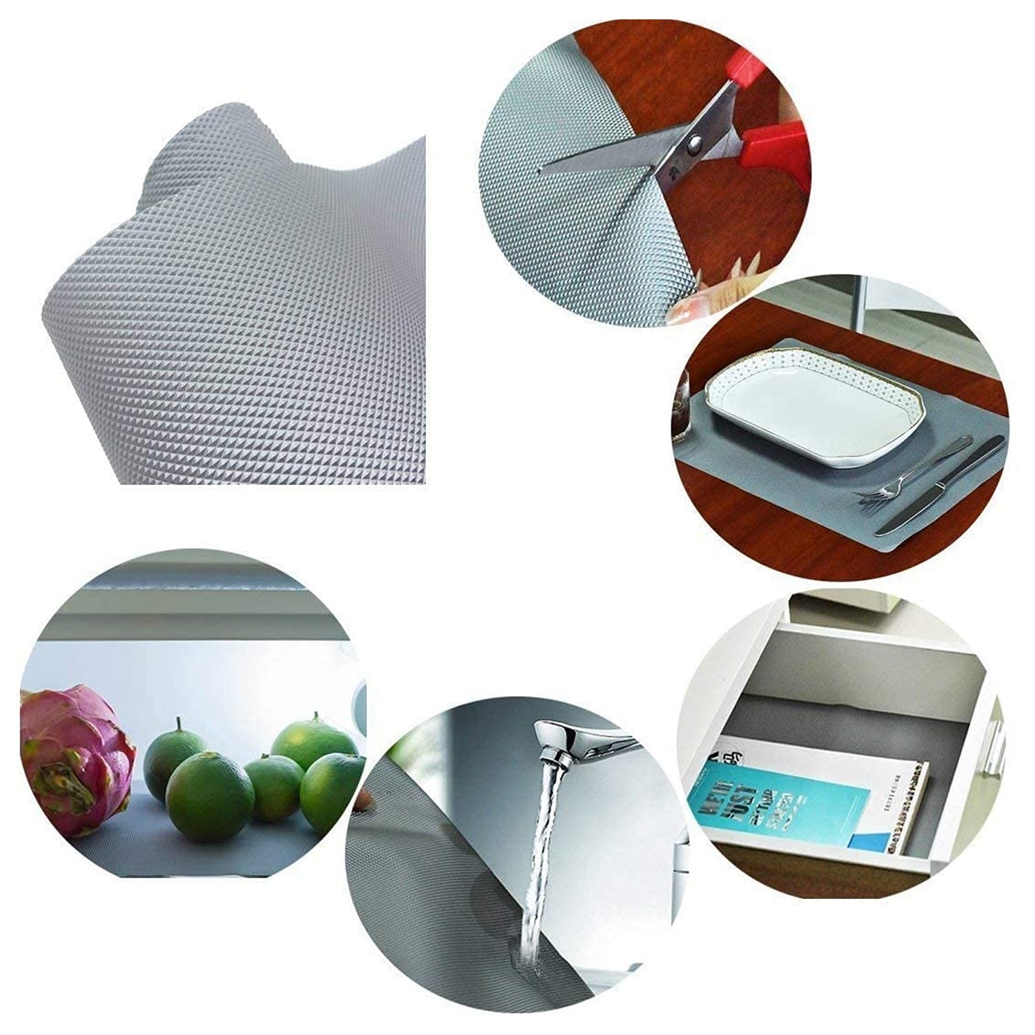 Multipurpose Anti-Slip Mat Liner Roll for Kitchen, Bathroom, Fridge & Shelves (45cmx3m) - Shivani Jaswal Multipurpose Anti-Slip Mat Liner Roll for Kitchen, Bathroom, Fridge & Shelves (45cmx3m)