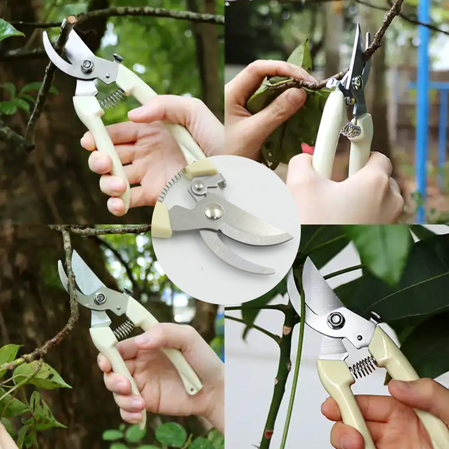 Stainless Steel Pruning Shears with Sharp Blades and Comfortable handle - Durable Hand Pruner for Comfortable and Easy Cutting, Heavy Duty Gardening Cutter Tool Plant Cutter for Home Garden | Wood Bran (1 Pc) - Shivani Jaswal Stainless Steel Pruning Shears with Sharp Blades and Comfortable handle - Durable Hand Pruner for Comfortable and Easy Cutting, Heavy Duty Gardening Cutter Tool Plant Cutter for Home Garden | Wood Bran (1 Pc)