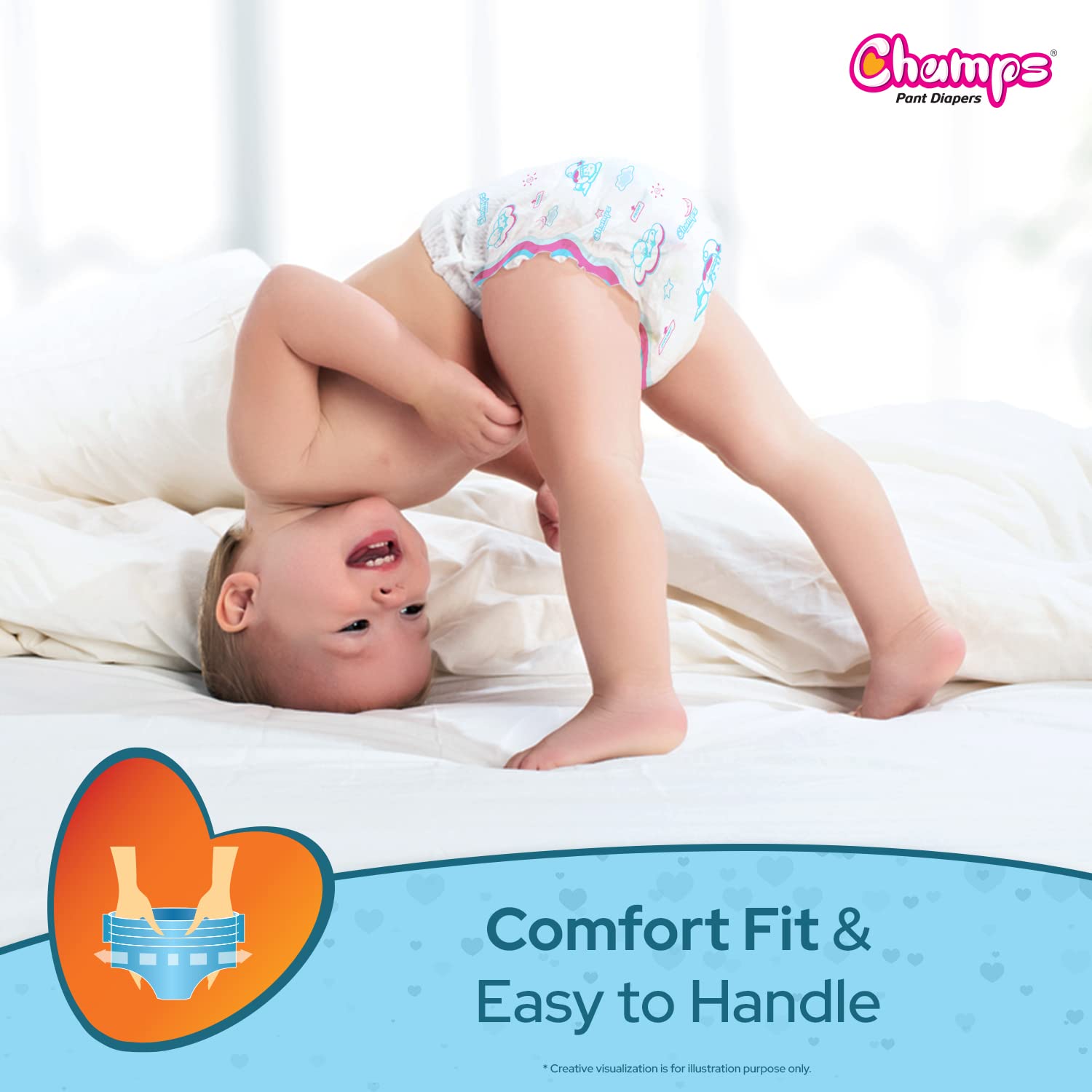 Champs Soft and Dry Baby Diaper Pants 74 Pcs (Medium Size M74) - Shivani Jaswal Champs Soft and Dry Baby Diaper Pants 74 Pcs (Medium Size M74)