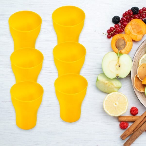 Plastic Glass , Freezer safe Glass, 300ml, Multicolor (Set of 6)