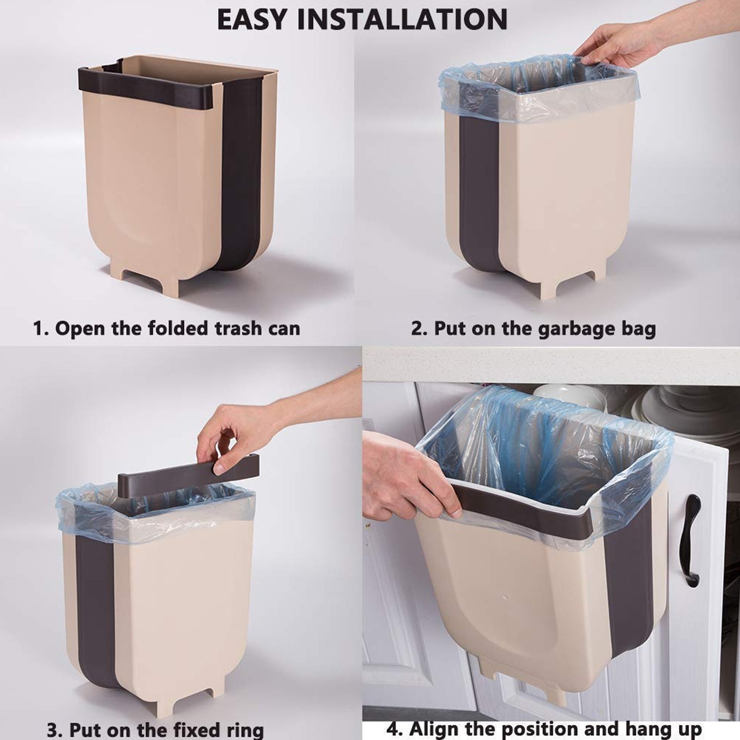 Hanging Trash Can for Kitchen Cabinet Door, Small Collapsible Foldable Waste Bins, Hanging Trash Holder for Bathroom Bedroom Office Car, Portable. - Shivani Jaswal Hanging Trash Can for Kitchen Cabinet Door, Small Collapsible Foldable Waste Bins, Hanging Trash Holder for Bathroom Bedroom Office Car, Portable.