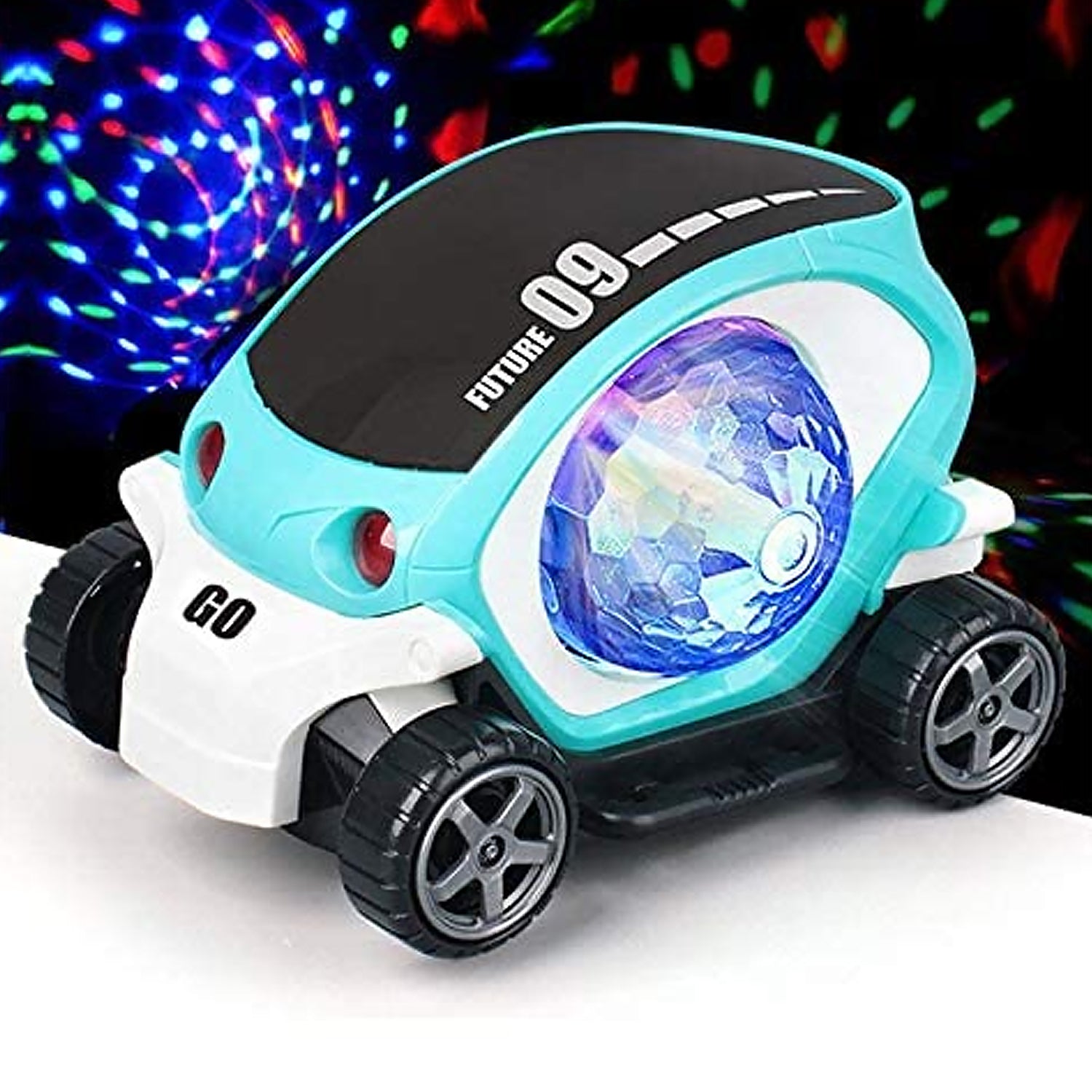 360° Rotating Stunt Car Toy – Bump & Go with 4D Lights, Music & Disco Ball (1 Pc, Battery Not Included) - Shivani Jaswal 360° Rotating Stunt Car Toy – Bump & Go with 4D Lights, Music & Disco Ball (1 Pc, Battery Not Included)