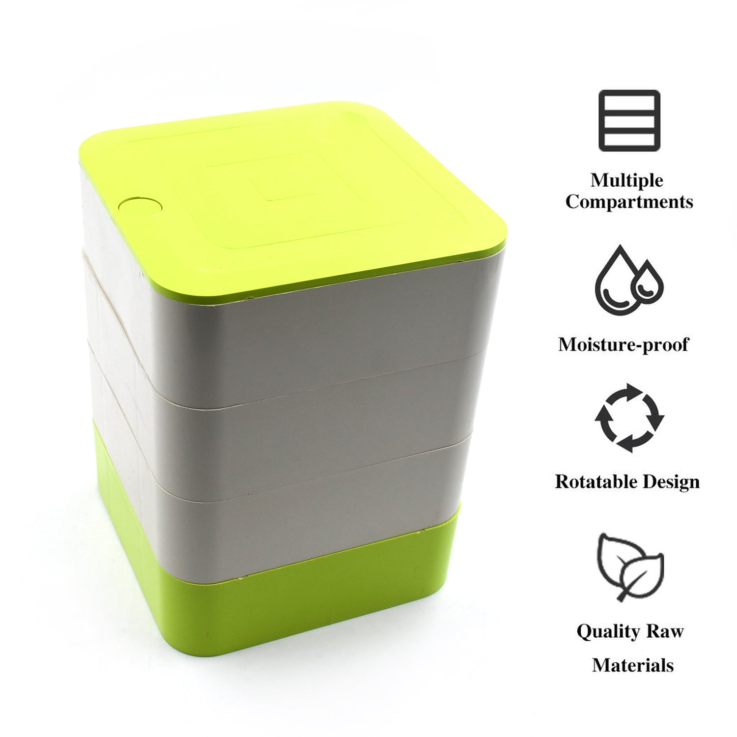 4 Layers Jewelry Box, 360 Degree Rotating Jewelry Box, Jewelry and Earring Organizer Box, Accessory Storage Box - Shivani Jaswal 4 Layers Jewelry Box, 360 Degree Rotating Jewelry Box, Jewelry and Earring Organizer Box, Accessory Storage Box