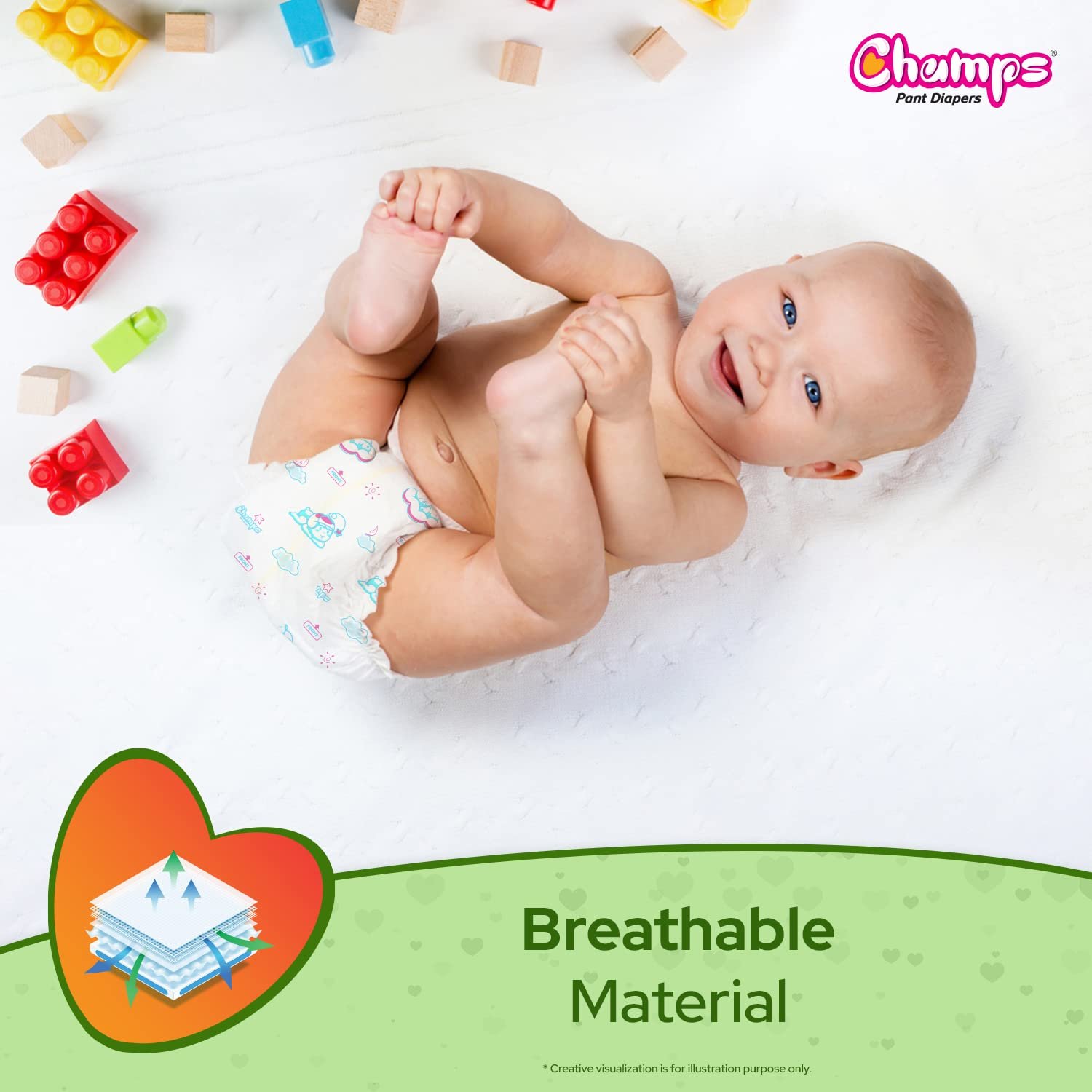 Champs Soft and Dry Baby Diaper Pants 78 Pcs (Small Size S78) - Shivani Jaswal Champs Soft and Dry Baby Diaper Pants 78 Pcs (Small Size S78)