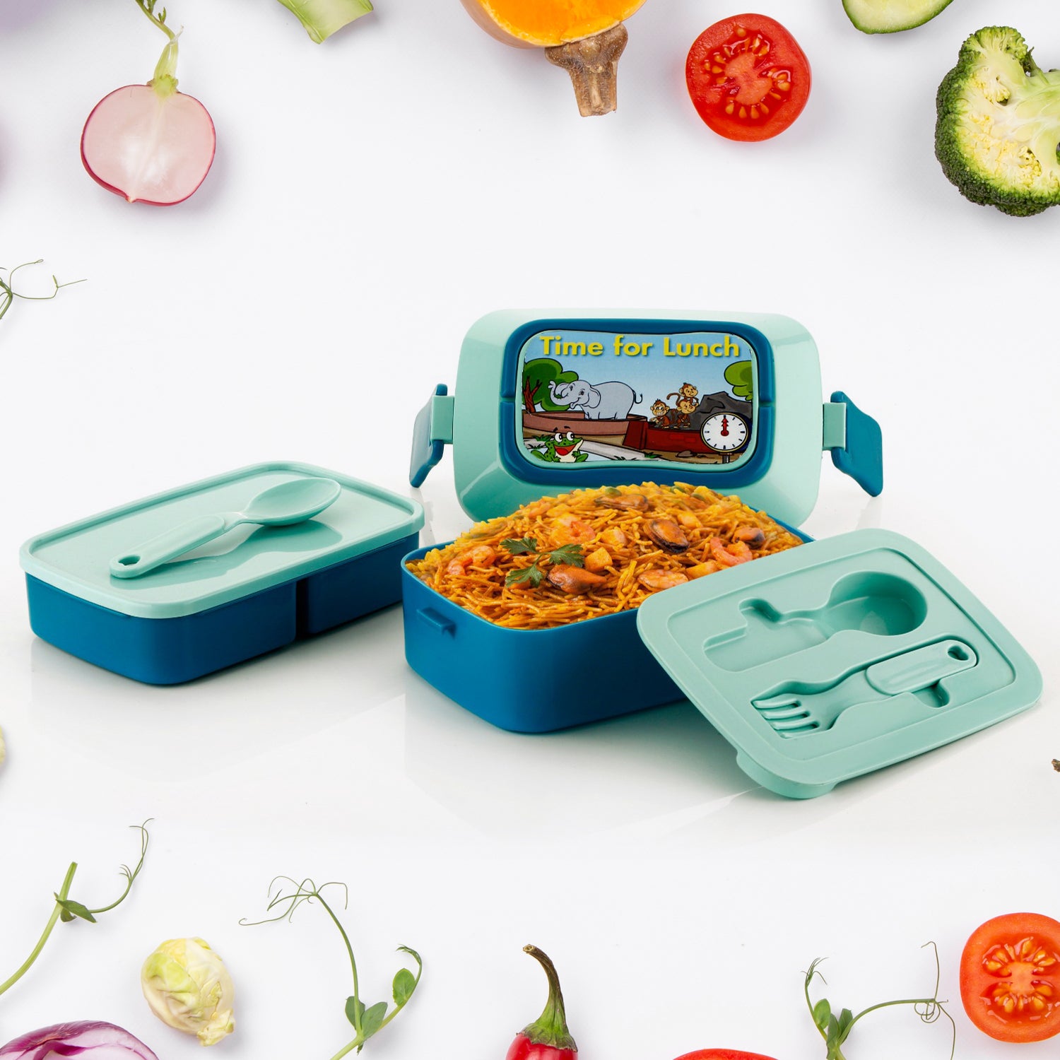 5621 Double Layer Lunch Box Stylish Lid Lunch Box With Fork & Spoon Lunch Box For Children School Lunch Box - Shivani Jaswal 5621 Double Layer Lunch Box Stylish Lid Lunch Box With Fork & Spoon Lunch Box For Children School Lunch BoxÂ