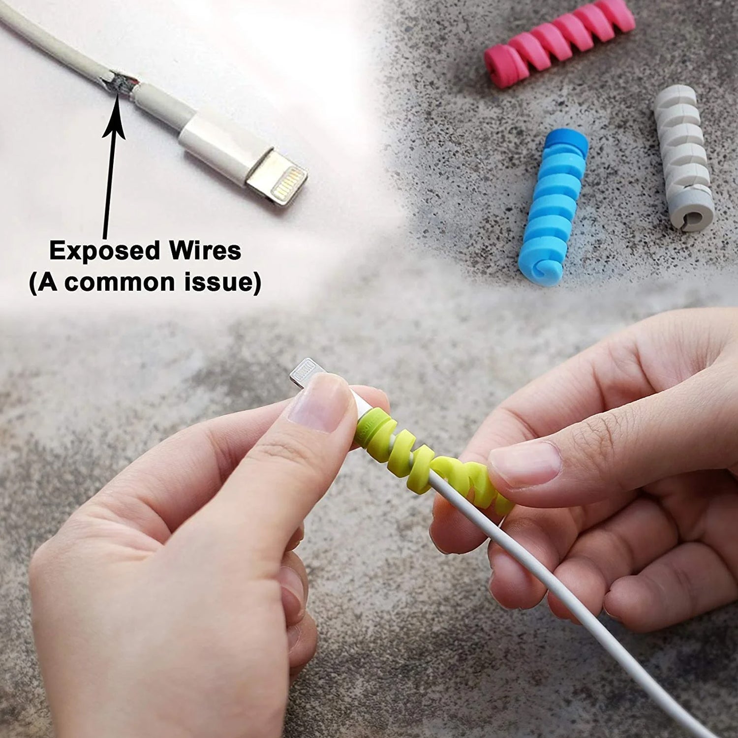 Spiral Charger Cable Protector Data Cable Saver Charging Cords Protective for All Universal Cable Cover (Pack of 10) - Shivani Jaswal Spiral Charger Cable Protector Data Cable Saver Charging Cords Protective for All Universal Cable Cover (Pack of 10)