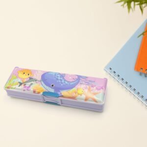 Multipurpose Cartoon Pencil Case Ã¢â‚¬â€œ Double Deck Compass Box with 2 Compartments