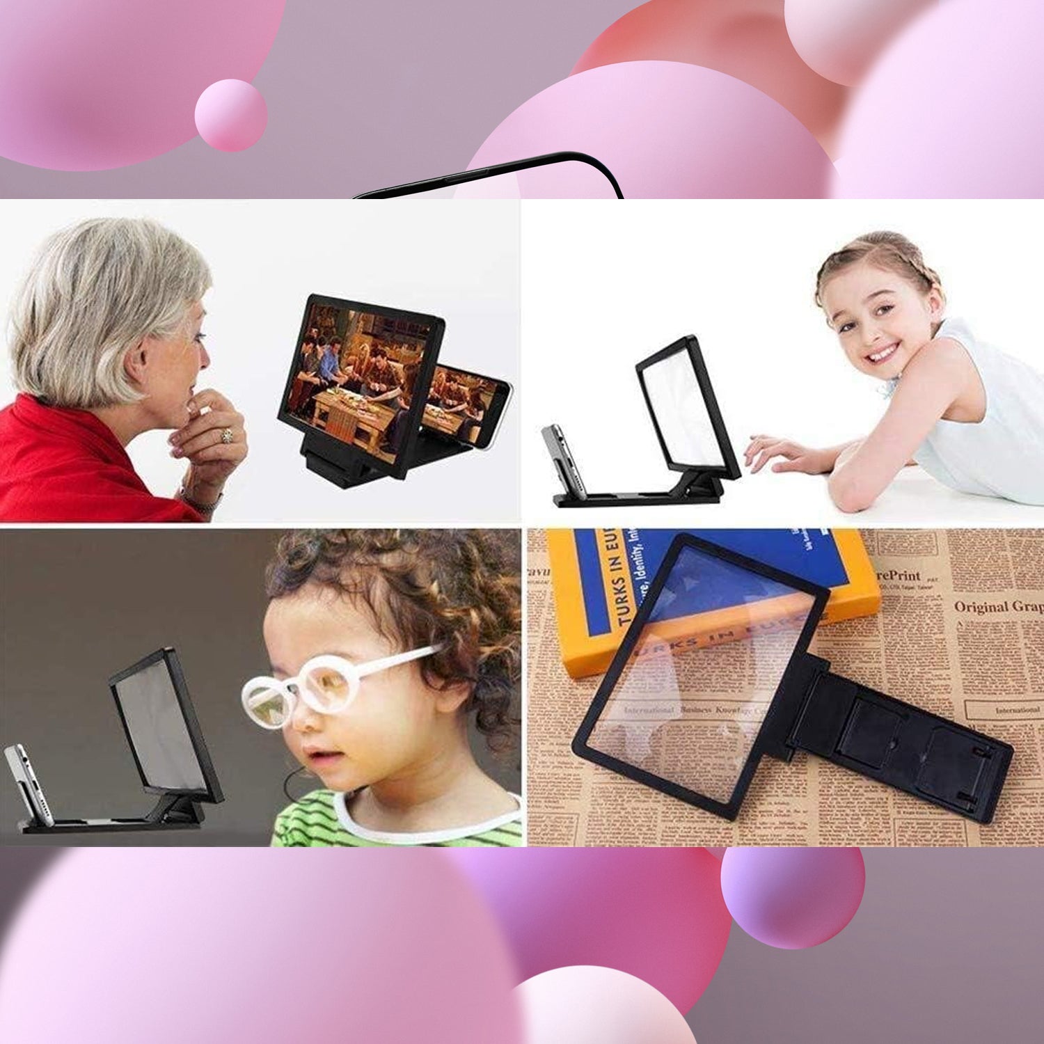3D Phone Screen Magnifier Video Screen Amplifier Expander Holder Bracket for Mobile Phone Screen Zoom Display (1 Pc) - Shivani Jaswal 3D Phone Screen Magnifier Video Screen Amplifier Expander Holder Bracket for Mobile Phone Screen Zoom Display (1 Pc)