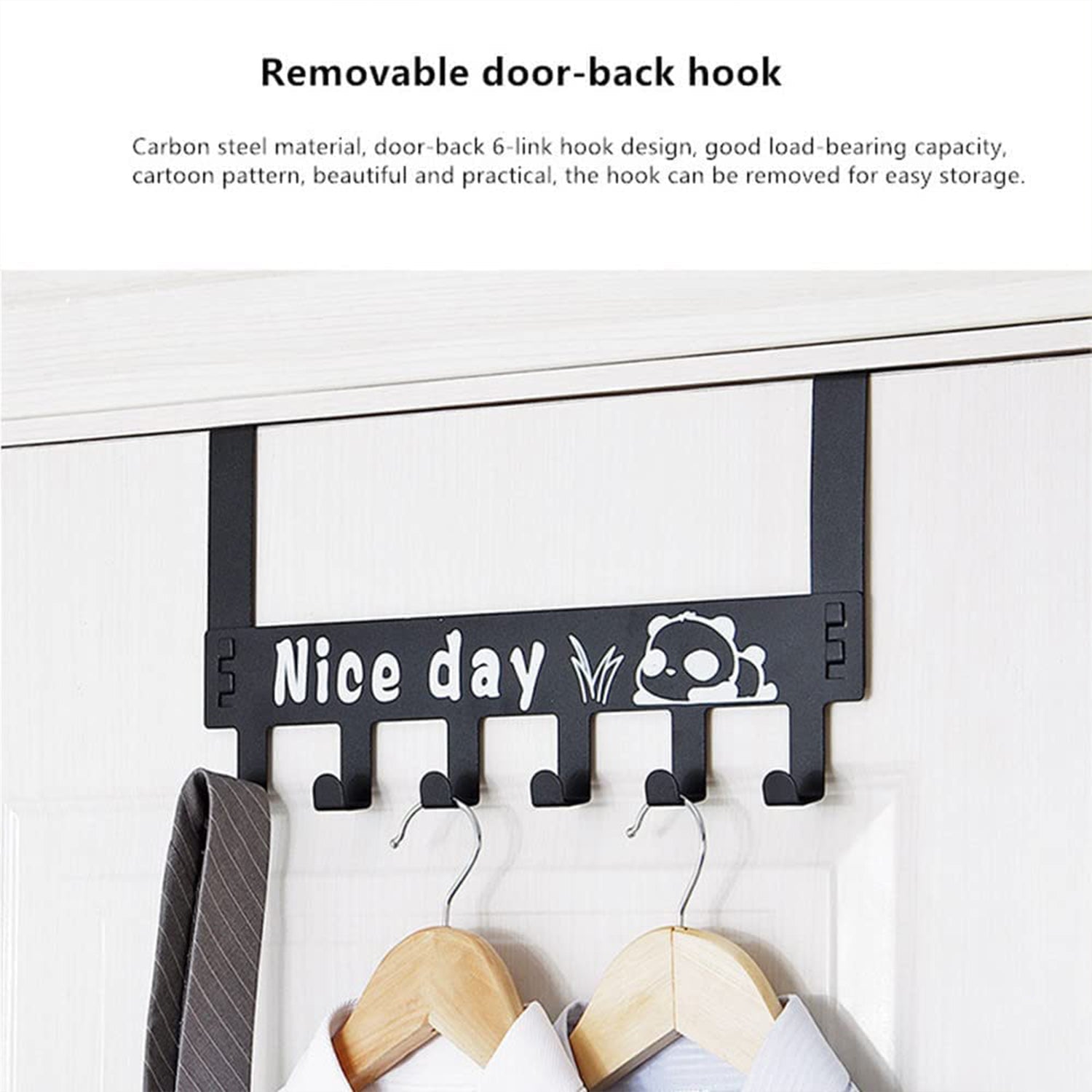 Heavy-Duty Carbon Steel Over Door Hook Rack for Towels & Coats (1 Pc, 6 Hooks) - Shivani Jaswal Heavy-Duty Carbon Steel Over Door Hook Rack for Towels & Coats (1 Pc, 6 Hooks)