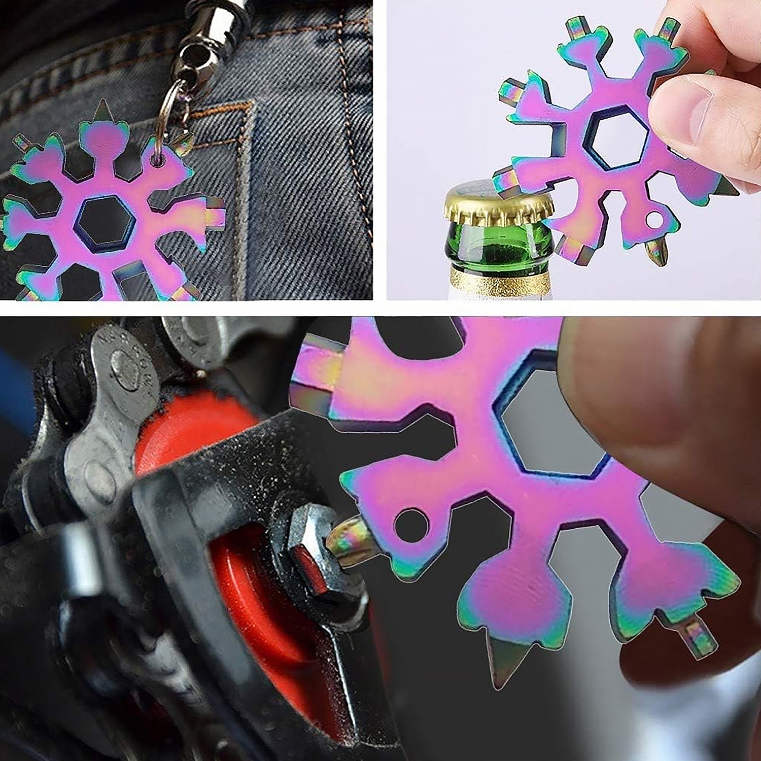 Durable & Portable 18-in-1 Snowflake Multi-Tool – Bottle Opener, Screwdriver & Wrench Kit - Shivani Jaswal Durable & Portable 18-in-1 Snowflake Multi-Tool – Bottle Opener, Screwdriver & Wrench Kit