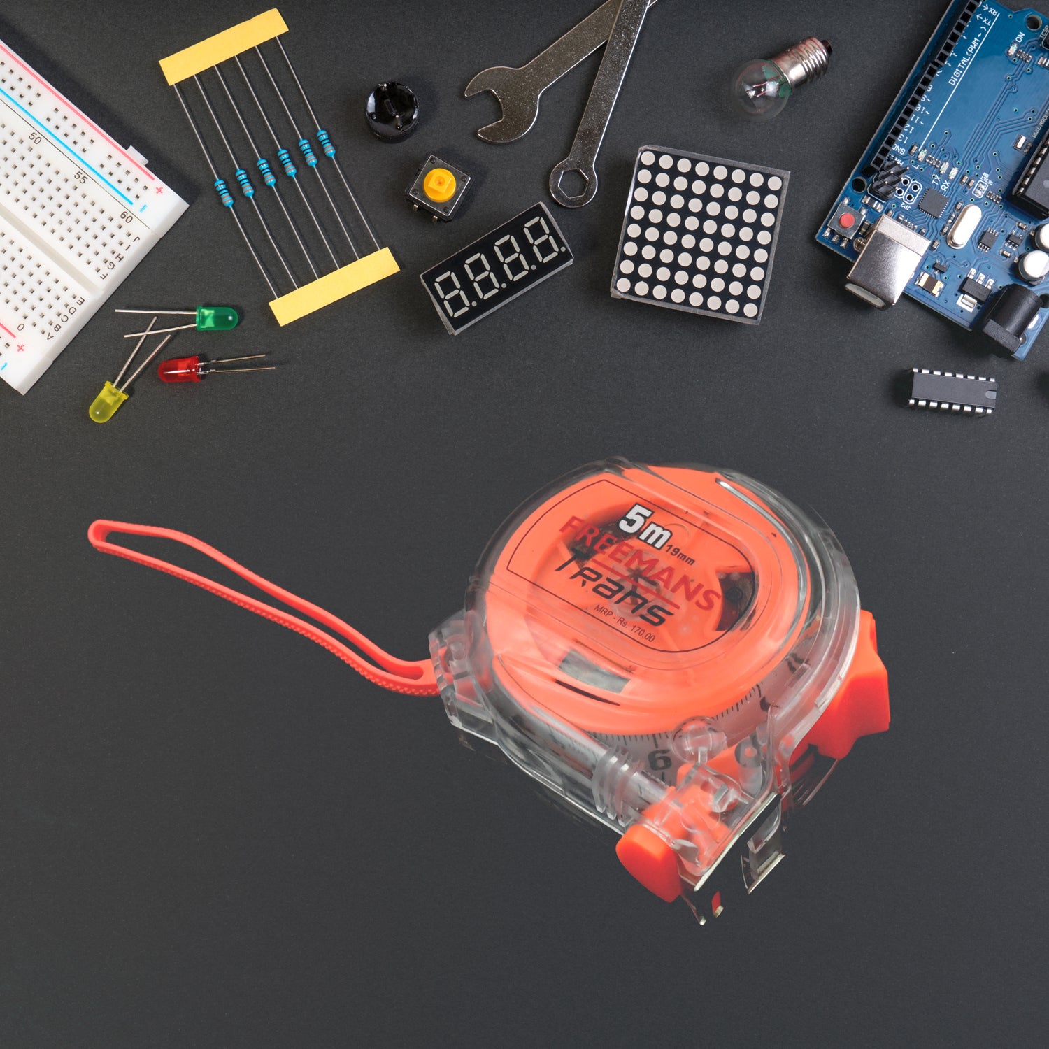 5 Meter Measuring Tape with Press Release Locking System, Measuring Tape with Transparent Gripper for Engineering/Hight/Decoration Measurement - Shivani Jaswal 5 Meter Measuring Tape with Press Release Locking System, Measuring Tape with Transparent Gripper for Engineering/Hight/Decoration Measurement