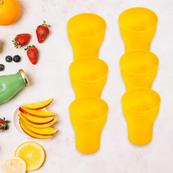 Plastic Glass , Freezer safe Glass, 300ml, Multicolor (Set of 6)
