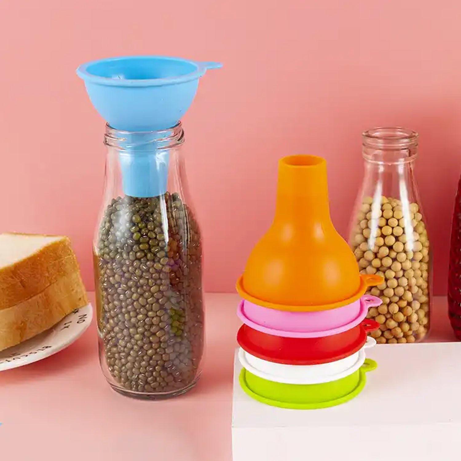 Food-Grade Silicone Funnel: Safe & Easy Transfer for Liquids & Grains (1 Pc) - Shivani Jaswal Food-Grade Silicone Funnel: Safe & Easy Transfer for Liquids & Grains (1 Pc)