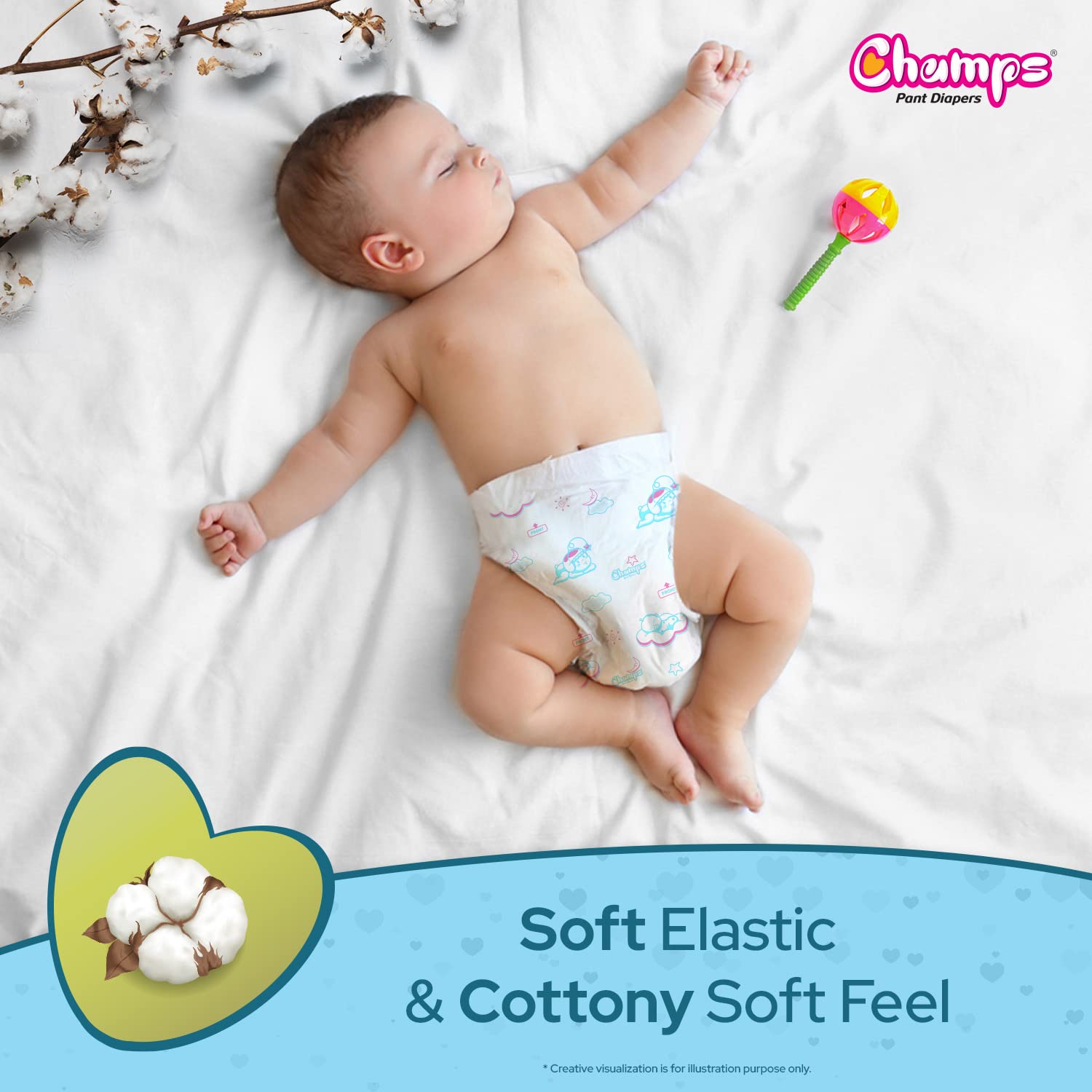 Champs Soft and Dry Baby Diaper Pants 74 Pcs (Medium Size M74) - Shivani Jaswal Champs Soft and Dry Baby Diaper Pants 74 Pcs (Medium Size M74)
