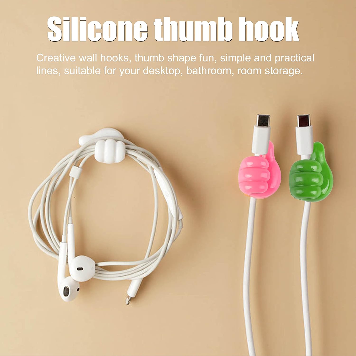 Thumb Cable Clips, Multi-Color Cord Organizer for Home, Office, Car (10 Pc Set) - Shivani Jaswal Thumb Cable Clips, Multi-Color Cord Organizer for Home, Office, Car (10 Pc Set)