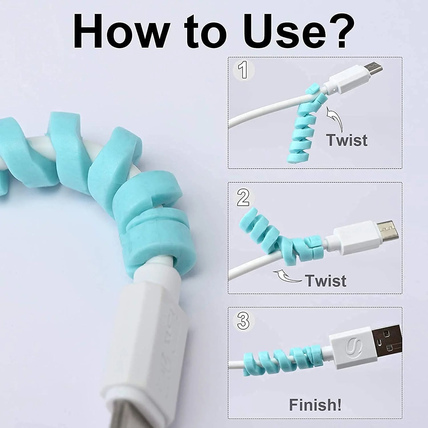 Spiral Charger Cable Protector Data Cable Saver Charging Cords Protective for All Universal Cable Cover (Pack of 10) - Shivani Jaswal Spiral Charger Cable Protector Data Cable Saver Charging Cords Protective for All Universal Cable Cover (Pack of 10)