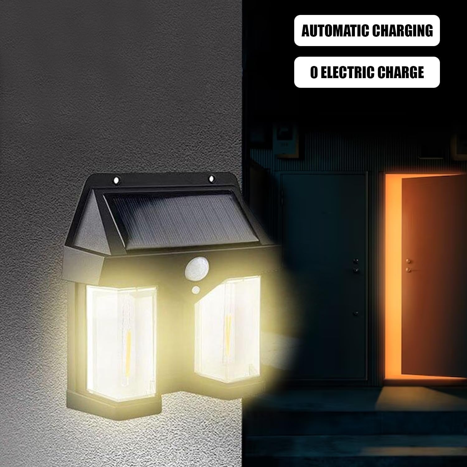 Outdoor Solar Wall Lamp Outdoor Waterproof High Quality Lamp Induction Garden Lamp Garden Villa Night Lamp Double Lamp Light (1 Pc) - Shivani Jaswal Outdoor Solar Wall Lamp Outdoor Waterproof High Quality Lamp Induction Garden Lamp Garden Villa Night Lamp Double Lamp Light (1 Pc)