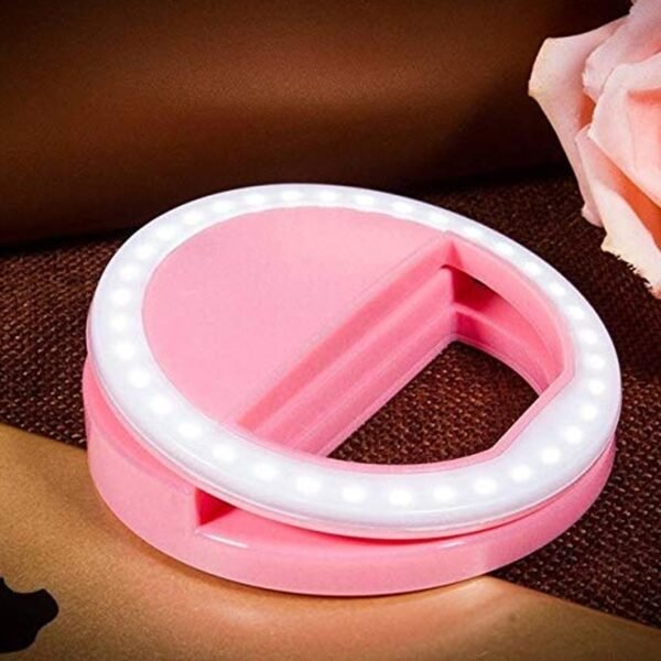 Phone Selfie Ring Light Ã¢â‚¬â€œ Battery Operated Clip-On Light for Smartphone Photography (Battery Not Included)