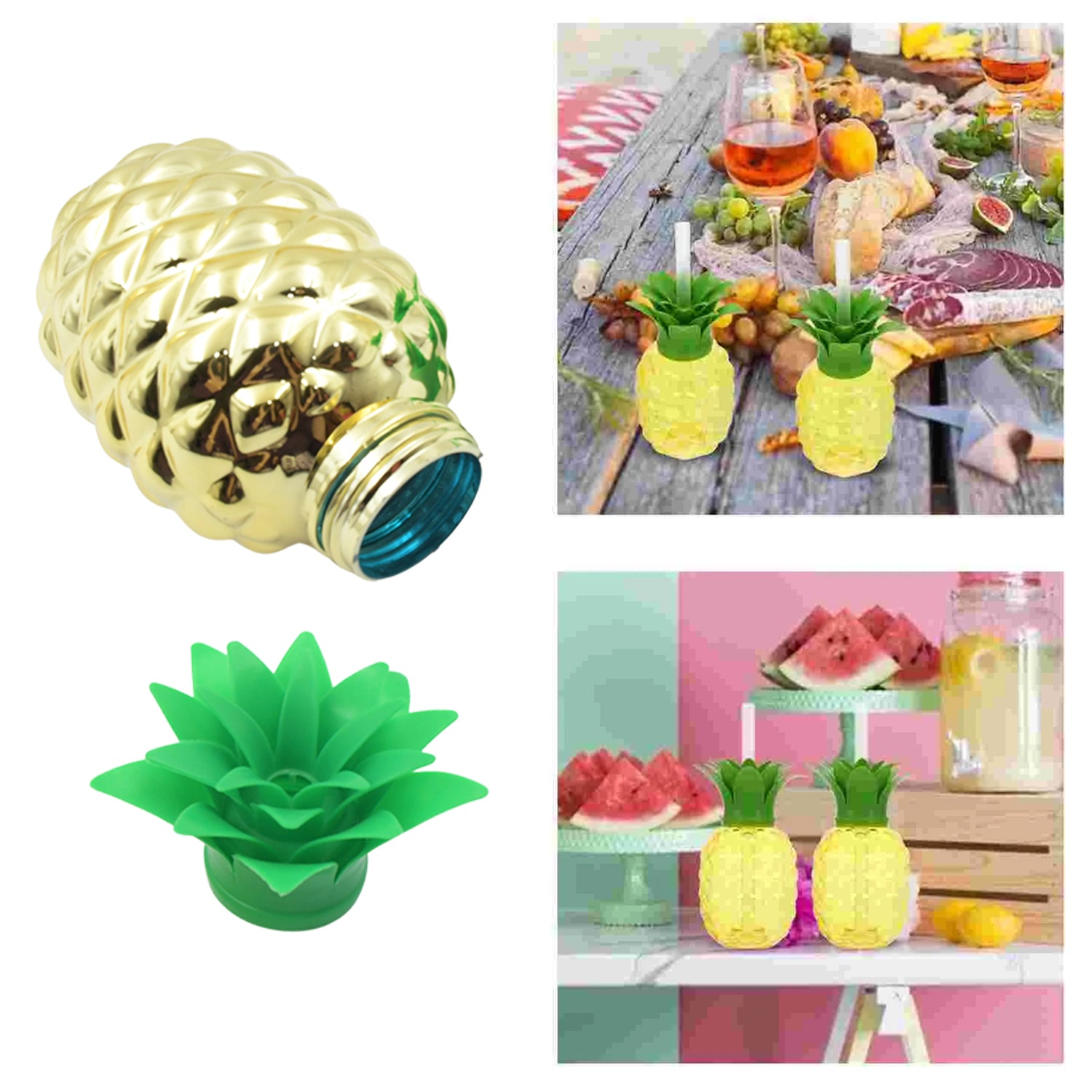 Plastic Pineapple Cups with Straw (1 Pc) - Party Favors, Hawaiian, Beach - Shivani Jaswal Plastic Pineapple Cups with Straw (1 Pc) - Party Favors, Hawaiian, Beach