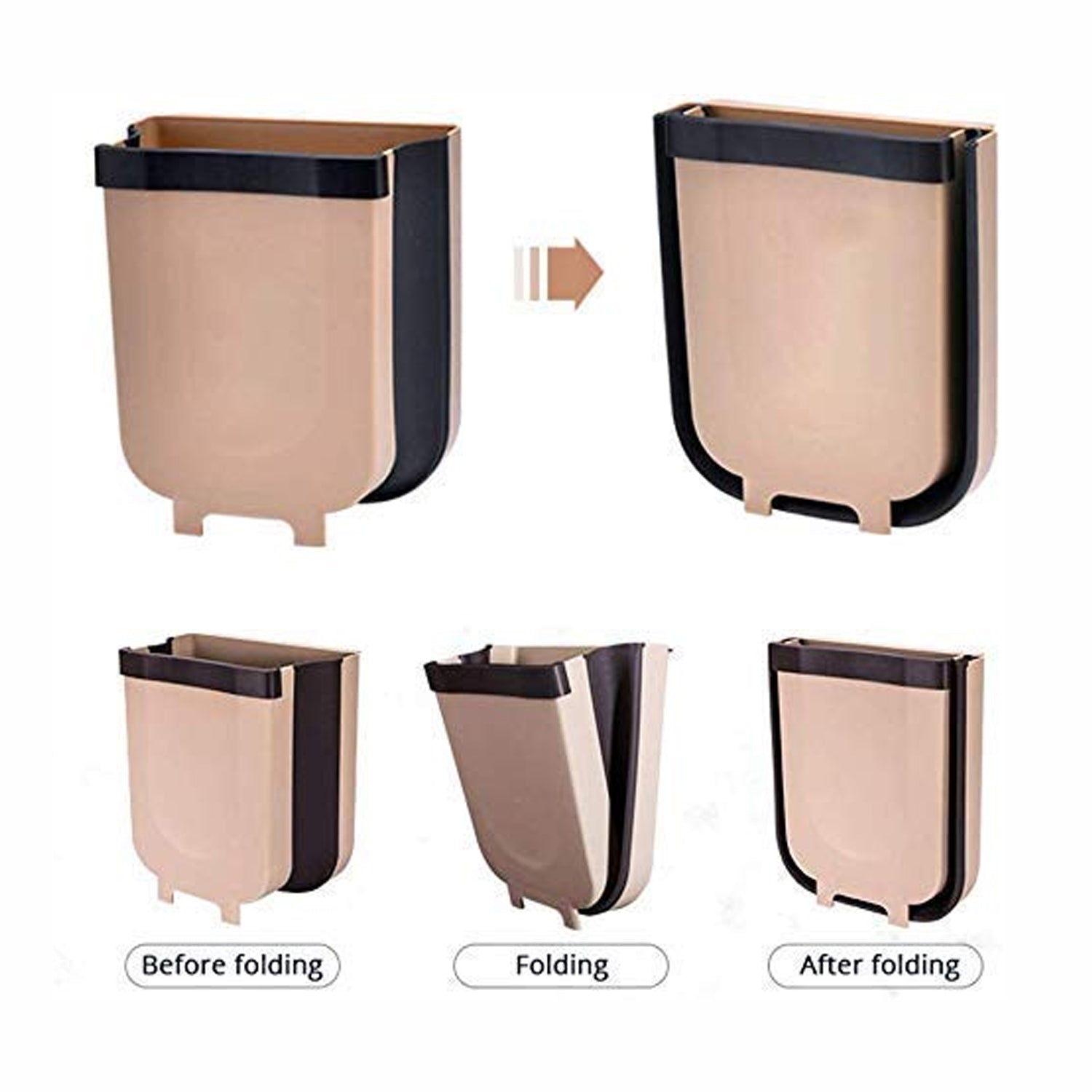 Hanging Trash Can for Kitchen Cabinet Door, Small Collapsible Foldable Waste Bins, Hanging Trash Holder for Bathroom Bedroom Office Car, Portable. - Shivani Jaswal Hanging Trash Can for Kitchen Cabinet Door, Small Collapsible Foldable Waste Bins, Hanging Trash Holder for Bathroom Bedroom Office Car, Portable.