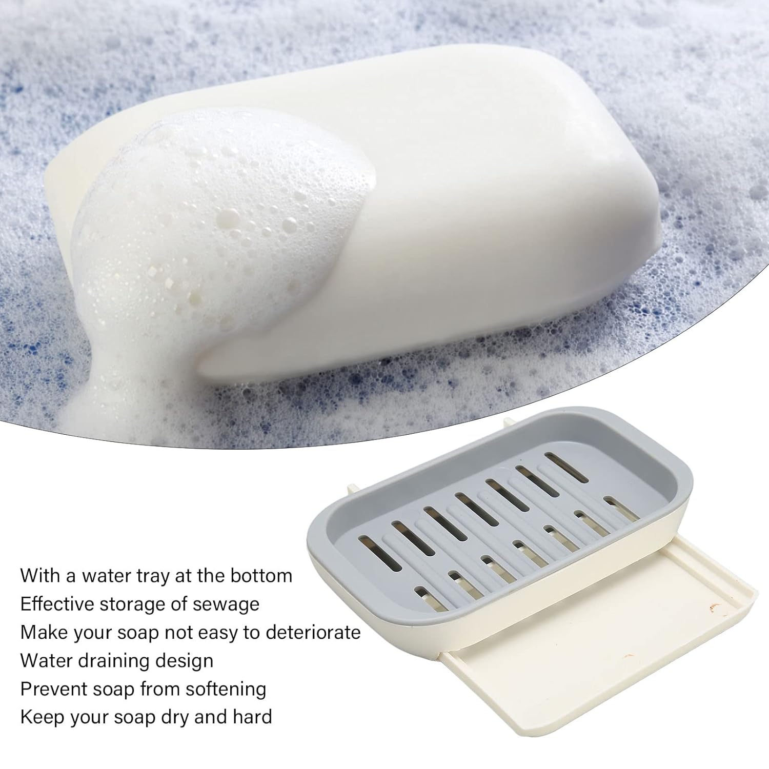 Bathroom Soap Holder, Soap Dish Container, Soap Case for Water Draining, Soap Holder Tray with Adhesive Sticker - Shivani Jaswal Bathroom Soap Holder, Soap Dish Container, Soap Case for Water Draining, Soap Holder Tray with Adhesive Sticker